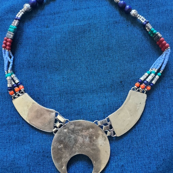 Tibetan Turquoise Lapis Lazuli Handmade Fashion Necklace – Unique Boho Design - Picture 5 of 6